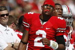 COLUMBUS, OH - SEPTEMBER 20:  Terrelle Pryor #2 of the Ohio State Buckeyes looks on from the sideline during the second quarter while playing the Troy Trojans on September 20, 2008 at Ohio Stadium in Columbus, Ohio. Ohio State won the game 28-10.  (Photo by Gregory Shamus/Getty Images)