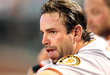 PHOENIX - JUNE 11:  Aaron Rowand #33 the San Francisco Giants watches from the dugout during the major league baseball game against the Arizona Diamondbacks at Chase Field on June 11, 2009 in Phoenix, Arizona.  The Diamondbacks defeated the Giants 2-1.  (Photo by Christian Petersen/Getty Images)