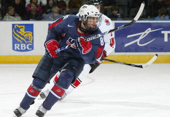 LONDON,ON - JANUARY 3:  Jerry D'Amigo #89 of Team USA skates in a game against Team Pacific on January 3, 2008 at the John Labatt Centre in London, Ontario. Team USA defeated Team Pacific 3-2 and earned a spot in the gold medal game against Team Ontario in the World Under 17 Challenge. (Photo by Claus Andersen/Getty Images)