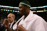 BOSTON - MAY 12:  Paul Pierce #34 of the Boston Celtics celebrates the win over the Orlando Magic in Game Five of the Eastern Conference Semifinals during the 2009 NBA Playoffs at TD Banknorth Garden May 12, 2009 in Boston, Massachusetts. The Celtics defeated the Magic 92-88.  NOTE TO USER: User expressly acknowledges and agrees that, by downloading and or using this photograph, User is consenting to the terms and conditions of the Getty Images License Agreement.  (Photo by Elsa/Getty Images)