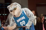 MINNEAPOLIS - JANUARY 12: Minnesota Timberwolves team mascot Crunch rides a Segway down the red carpet during a promotion for the film 'Paul Blart: Mall Cop', starring Kevin James, on January 12, 2009 in Minneapolis, Minnesota. (Photo by Cory Ryan/Getty Images)