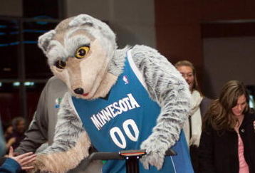 MINNEAPOLIS - JANUARY 12: Minnesota Timberwolves team mascot Crunch rides a Segway down the red carpet during a promotion for the film 'Paul Blart: Mall Cop', starring Kevin James, on January 12, 2009 in Minneapolis, Minnesota. (Photo by Cory Ryan/Getty Images)