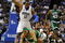 ORLANDO, FL - MAY 14:  Dwight Howard #12 of the Orlando Magic becomes tangled with Paul Pierce #34 of the Boston Celtics in Game Six of the Eastern Conference Semifinals during the 2009 NBA Playoffs at Amway Arena on May 14, 2009 in Orlando, Florida.  NOTE TO USER: User expressly acknowledges and agrees that, by downloading and/or using this Photograph, user is consenting to the terms and conditions of the Getty Images License Agreement.  (Photo by Sam Greenwood/Getty Images)