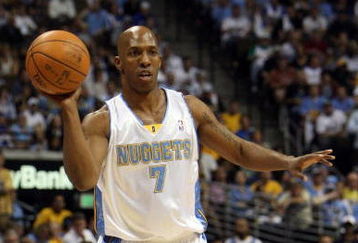 DENVER - MAY 29:  Chauncey Billups #7 of the Denver Nuggets passes the ball in Game Six of the Western Conference Finals during the 2009 NBA Playoffs against the Los Angeles Lakers at Pepsi Center on May 29, 2009 in Denver, Colorado. NOTE TO USER: User expressly acknowledges and agrees that, by downloading and or using this photograph, User is consenting to the terms and conditions of the Getty Images License Agreement.  (Photo by Jed Jacobsohn/Getty Images)