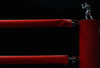 DOHA, QATAR - DECEMBER 12:  A boxing figurine is seen ringside during the Men's Boxing during the 15th Asian Games Doha 2006 at the Aspire Hall on December 12, 2006 in Doha, Qatar.   (Photo by Ryan Pierse/Getty Images for DAGOC)