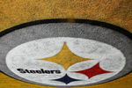 TAMPA, FL - FEBRUARY 01:  A logo for the Pittsburgh Steelers is seen painted in the endzone during Super Bowl XLIII on February 1, 2009 at Raymond James Stadium in Tampa, Florida.  (Photo by Al Bello/Getty Images)