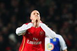 LONDON - FEBRUARY 11:  Philippe Senderos of Arsenal celebrates opening the scoring during the Barclays Premier League match between Arsenal and Blackburn Rovers at the Emirates Stadium on February 11, 2008 in London, England.  (Photo by Clive Mason/Getty Images)