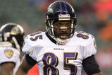 CINCINNATI - NOVEMBER 30:  Derrick Mason #85 of the Baltimore Ravens jogs into position during their NFL game against the Cincinnati Bengals on November 30, 2008 at Paul Brown Stadium in Cincinnati, Ohio. The Ravens defeated the Bengals 34-3.(Photo by Andy Lyons/Getty Images)