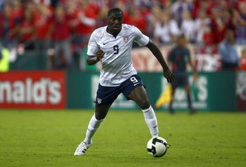 WASHINGTON - OCTOBER 11:  Jozy Altidore #9 of the USA plays the ball during their FIFA World Cup 2010 qualifying match against Cuba on October 11, 2008 at RFK Stadium in Washington, D.C. USA defeated Cuba 6-1. (Photo by Chris McGrath/Getty Images)