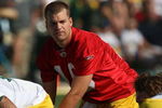 GREEN BAY, WI - JULY 28: Matt Flynn #10 of the Green Bay Packers calls a play during summer training camp on July 28, 2008 at the Hutson Center in Green Bay, Wisconsin. (Photo by Jonathan Daniel/Getty Images)