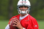 FLORHAM PARK, NJ - MAY 02:  Quarterback Mark Sanchez #6 of the New York Jets throws a pass during minicamp on May 2, 2009 at the Atlantic Health Jets Training Center in Florham Park, New Jersey.  (Photo by Jim McIsaac/Getty Images)