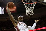 CLEVELAND - MAY 28: LeBron James #23 of the Cleveland Cavaliers pulls down a rebound against the Orlando Magic in Game Five of the Eastern Conference Finals during the 2009 Playoffs at Quicken Loans Arena on May 28, 2009 in Cleveland, Ohio. NOTE TO USER: User expressly acknowledges and agrees that, by downloading and or using this photograph, User is consenting to the terms and conditions of the Getty Images License Agreement  (Photo by Elsa/Getty Images)