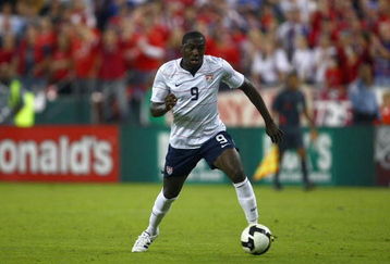 WASHINGTON - OCTOBER 11:  Jozy Altidore #9 of the USA plays the ball during their FIFA World Cup 2010 qualifying match against Cuba on October 11, 2008 at RFK Stadium in Washington, D.C. USA defeated Cuba 6-1. (Photo by Chris McGrath/Getty Images)