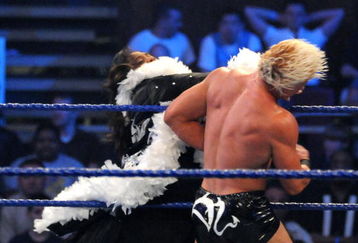 NEW YORK - APRIL 28:  Actress Sherri Shepherd smacks WWE wrestler Dolph Ziggler during a match at WWE SmackDown at Madison Square Garden on April 28, 2009 in New York City.  (Photo by George Napolitano/Getty Images)