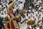 WASHINGTON - MAY 2: Caron Butler #3 of the Washington Wizards gets fouled by Wally Szczerbiak #10 of the Cleveland Cavaliers in Game Six of the Eastern Conference Quarterfinals during the 2008 NBA Playoffs at the Verizon Center on May 2, 2008 in Washington, DC. The Cavaliers won 105-88 to advance to the next round. NOTE TO USER: User expressly acknowledges and agrees that, by downloading and or using this photograph, User is consenting to the terms and conditions of the Getty Images License Agreement. (Photo by Drew Hallowell/Getty Images)
