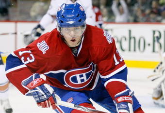 MONTREAL- MARCH 10:  Alex Tanguay #13 of the Montreal Canadiens skates during the game against the Edmonton Oilers at the Bell Centre on March 10, 2009 in Montreal, Quebec, Canada.  The Canadiens defeated the Oilers 4-3 in overtime.  (Photo by Richard Wolowicz/Getty Images)