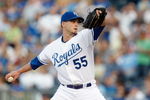 KANSAS CITY - MAY 14: Gil Meche #55 of the Kansas City Royals pitches during the game between the Baltimore Orioles on May 14, 2009 at Kauffman Stadium in Kansas City, Missouri. (Photo by: Jamie Squire/Getty Images)