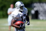 NAPA, CA - AUGUST 05:  Darrius Heyward-Bey #12 practices during the Oakland Raiders Training Camp at the Napa Valley Marriott on August 5, 2009 in Napa, California.  (Photo by Jed Jacobsohn/Getty Images)