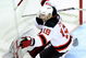 RALEIGH, NC - APRIL 19:  Travis Zajac #19 of the New Jersey Devils celebrates after scoring the game-wining goal in overtime against the Carolina Hurricanes during Game Three of the Eastern Conference Quarterfinals of the 2009 Stanley Cup Playoffs on April 19, 2009 at the RBC Center in Raleigh, North Carolina.  (Photo by Grant Halverson/Getty Images)