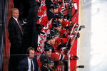 23 Dec 1997: Coach Jacques Lemaire of the New Jersey Devils looks on from the bench during a game against the Washington Capitals at the MCI Center in Washington, D.C. The Devis tied the Capitals 1-1.