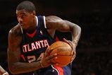NEW YORK - MARCH 04:  Marvin Williams #24 of the Atlanta Hawks drives to the basket during the game against the New York Knicks at Madison Square Garden March 4, 2009 in New York City. NOTE TO USER: User expressly acknowledges and agrees that, by downloading and/or using this Photograph, User is consenting to the terms and conditions of the Getty Images License Agreement.  (Photo by Chris McGrath/Getty Images)