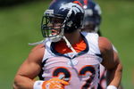 ENGLEWOOD, CO - JUNE 12:  Running back Peyton Hillis #22 of the Denver Broncos warms up during minicamp practice at the Broncos Dove Valley training facility on June 12, 2009 in Englewood, Colorado.  (Photo by Doug Pensinger/Getty Images)