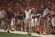 3 Dec 1994:  Head coach Steve Spurrier (center) of the Florida Gators walks onto the field to dispute a call during a play in the Gators 24-23 victory over the Alabama Crimson Tide in the SEC Championship game in Mobile, Alabama.   Mandatory Credit: Doug