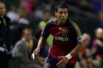 CARSON, CA - JUNE 13:  Javier Morales #11 of Real Salt Lake runs to the ball on the attack during the MLS match against the Los Angele Galaxy at The Home Depot Center on June 13, 2009 in Carson, California. Real Salt Lake defeated the Galaxy 2-0.  (Photo by Victor Decolongon/Getty Images)