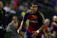 CARSON, CA - JUNE 13:  Javier Morales #11 of Real Salt Lake runs to the ball on the attack during the MLS match against the Los Angele Galaxy at The Home Depot Center on June 13, 2009 in Carson, California. Real Salt Lake defeated the Galaxy 2-0.  (Photo by Victor Decolongon/Getty Images)