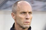NASHVILLE, TN - APRIL 1:  Head Coach Bob Bradley of the United States looks on from the bench area prior to a FIFA 2010 World Cup Qualifying match against Trinidad and Tobago on April 1, 2009 at LP Field in Nashville, Tennessee. The United States defeated Trinidad and Tobago 3-0. (Photo by Jonathan Daniel/Getty Images)