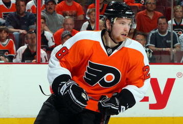 PHILADELPHIA - APRIL 21:  Claude Giroux #28 of the Philadelphia Flyers skates against the Pittsburgh Penguins during Game Four of the Eastern Conference Quarterfinal Round of the 2009 NHL Stanley Cup Playoffs  at the Wachovia Center on April 21, 2009 in Philadelphia, Pennsylvania. The Penguins defeated the Flyers 3-1 to take a three games to one lead in the series.  (Photo by Jim McIsaac/Getty Images)