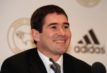 DERBY, UNITED KINGDOM - JANUARY 07:  Nigel Clough is unveiled as the new Derby County Manager at a press conference prior to the Carling Cup Semi Final 1st Leg match between Derby County and Manchester United at Pride Park on January 07, 2009 in Derby, England.  (Photo by Pool/Getty Images)