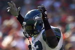SAN FRANCISCO - OCTOBER 26:  Fullback Leonard Weaver #43 of the Seattle Seahawks celebrates his second touchdown of the game against the San Francisco 49ers in the third quarter at Candlestick Park on October 26, 2008 in San Francisco, California. The Seahawks defeated the 49ers 34-13. (Photo by Jeff Gross/Getty Images)