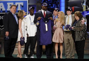 NEW YORK - APRIL 25:  Baltimore Ravens #23 draft pick Michael Oher poses for a photograph with his family at Radio City Music Hall for the 2009 NFL Draft on April 25, 2009 in New York City  (Photo by Jeff Zelevansky/Getty Images)
