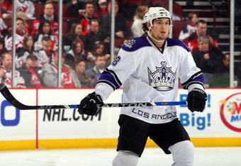 NEWARK, NJ - FEBRUARY 07:  Drew Doughty #8 of the Los Angeles Kings skates against the New Jersey Devils at the Prudential Center on February 7, 2009 in Newark, New Jersey.The Kings defeated the Devils 3-1.  (Photo by Jim McIsaac/Getty Images)