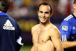 SANDY, UT - JULY 29: Landon Donovan #10 of the MLS All-Stars smiles after taking on Everton FC during the 2009 MLS All-Star Game at Rio Tinto Stadium on July 29, 2009 in Sandy, Utah. (Photo by Jed Jacobsohn/Getty Images)