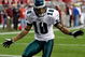 GLENDALE, AZ - JANUARY 18:  Wide receiver DeSean Jackson #10 of the Philadelphia Eagles celebrates after he catches a 62-yard touchdown against the Arizona Cardinals in the fourth quarter during the NFC championship game on January 18, 2009 at University of Phoenix Stadium in Glendale, Arizona.  (Photo by Jamie Squire/Getty Images)