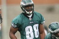 PHILADELPHIA - MAY 1: Tight end Cornelius Ingram #88 of the Philadelphia Eagles looks on during minicamp practice at the NovaCare Complex on May 1, 2009 in Philadelphia, Pennsylvania. (Photo by Hunter Martin/Getty Images)