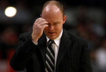 CHICAGO - MARCH 06:  Head coach Scott Skiles of the Milwaukee Bucks reacts against the Chicago Bulls at the United Center on March 6, 2009 in Chicago, Illinois.  NOTE TO USER: User expressly acknowledges and agreees that, by downloading and/or using this Photograph, User is consenting to the terms and conditions of the Getty Images License Agreement.  (Photo by Jonathan Daniel/Getty Images)