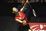 AUCKLAND, NEW ZEALAND - AUGUST 01:  Sayaka Sato of Japan competes against Maria Febe Kusumastuti of Indonesia in the women's single final during the 2009 New Zealand Badminton Open at North Shore Events Centre on August 1, 2009 in Auckland, New Zealand.  (Photo by Sandra Mu/Getty Images)