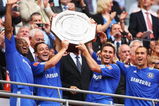 LONDON, ENGLAND - AUGUST 09:  Didier Drogba, John Terry, Frank Lampard and Ricardo Carvalho of Chelsea celebrate with the trophy after victory during the FA Community Shield match between Manchester United and Chelsea at Wembley Stadium on August 9, 2009 in London, England.  (Photo by Phil Cole/Getty Images)