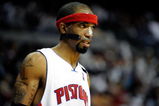 AUBURN HILLS, MI - APRIL 24:  Richard Hamilton #32 of the Detroit Pistons looks across the court in Game Three of the Eastern Conference Quarterfinals against the Cleveland Cavaliers during the 2009 NBA Playoffs at the Palace of Auburn Hills on April 24, 2009 in Auburn Hills, Michigan.  The Cavaliers won 79-68.  NOTE TO USER: User expressly acknowledges and agrees that, by downloading and or using this photograph, User is consenting to the terms and conditions of the Getty Images License Agreement.  (Photo by Gregory Shamus/Getty Images)
