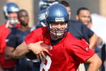 RENTON, WA - JULY 31:  Quarterback Matt Hasselbeck #8 runs to his right during training camp at the Seahawks training facility on July 31, 2009 in Renton, Washington. (Photo by Otto Greule Jr/Getty Images)