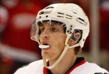 DETROIT - MAY 27:  Patrick Kane #88 of the Chicago Blackhawks looks on dejected against the Detroit Red Wings during Game Five of the Western Conference Championship Round of the 2009 Stanley Cup Playoffs on May 27, 2009 at Joe Louis Arena in Detroit, Michigan. The Red Wings won 2-1 in overtime. (Photo by Gregory Shamus/Getty Images)
