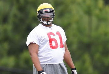 FLOWERY BRANCH, GA - MAY 9: Defensive tackle Vance Walker #61 of the Atlanta Falcons during minicamp at the Falcons Complex on May 9, 2009 in Flowery Branch, Georgia. (Paul Abell/Getty Images)