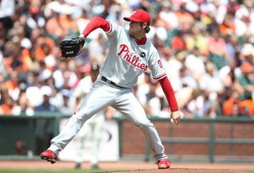 SAN FRANCISCO - AUGUST 02:  Cole Hammels #35 of the Philadelphia Phillies pitches against the San Francisco Giants  during a Major League Baseball game at AT&T Park on August 2, 2009 in San Francisco, California.  (Photo by Jed Jacobsohn/Getty Images)
