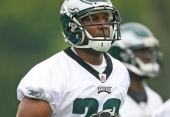 PHILADELPHIA - MAY 1: Cornerback Byron Parker #28 of the Philadelphia Eagles looks on during minicamp practice at the NovaCare Complex on May 1, 2009 in Philadelphia, Pennsylvania. (Photo by Hunter Martin/Getty Images)