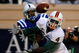 DURHAM, NC - OCTOBER 18:  Receiver Aldarius Johnson #4 of the Miami Hurricanes fails to pull in this touchdown reception against Lee Butler #36 of the Duke Blue Devils during the game at Wallace Wade Stadium on October 18, 2008 in Durham, North Carolina.  (Photo by Kevin C. Cox/Getty Images)