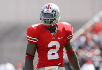 COLUMBUS, OH - SEPTEMBER 06:  Malcolm Jenkins #2 of the Ohio State Buckeyes looks down the field during the game against the Ohio Bobcats at Ohio Stadium on September 6, 2008 in Columbus, Ohio.  (Photo by Kevin C. Cox/Getty Images)