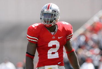 COLUMBUS, OH - SEPTEMBER 06:  Malcolm Jenkins #2 of the Ohio State Buckeyes looks down the field during the game against the Ohio Bobcats at Ohio Stadium on September 6, 2008 in Columbus, Ohio.  (Photo by Kevin C. Cox/Getty Images)